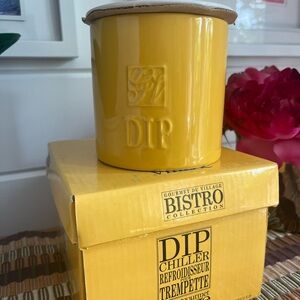 Gourmet Village Dip chiller, new (dip not included), mustard color